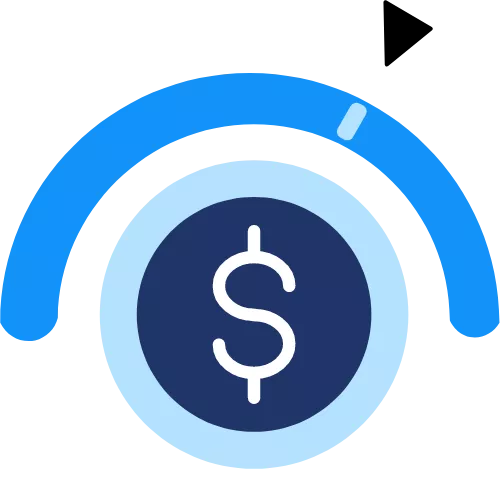 A blue meter tracking how much variable cost is being accrued.