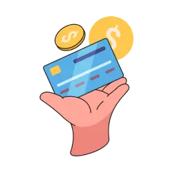 Hand holding a credit card to make a payment on either a Braintree or Stripe terminal.