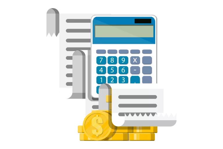A calculator on top of a document showing a new EIN for a business. 