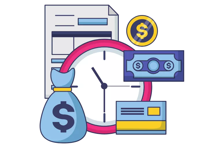 Tax tools like a clock, document, petty cash, and business card information on hand when determining fein vs ein. 