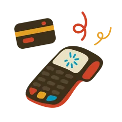 A credit card and Clover Go card reader.