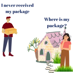 man and woman wondering where their package is as an example of friendly fraud