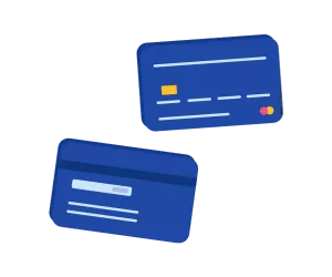 Blue credit cards to be used on prorated charges.