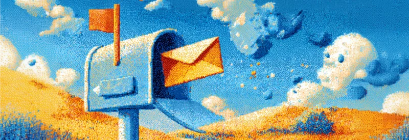 visualization of email going into mailbox service