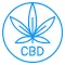 A THC plant and CBD symbol.
