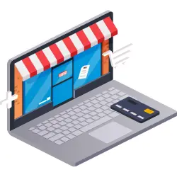 A computer representing an ecommerce business using stripe payments.