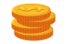 A stack of coins to determine the cost when comparing toast vs clover