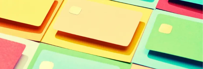 A layout of credit cards needing credit card authorization