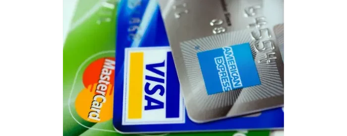 3 cards with their card logos of Mastercard, Visa, and American Express