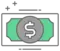 dollar bill with white dollar sign