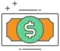 dollar bill with green dollar sign