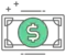 green dollar bill with a white dollar sign
