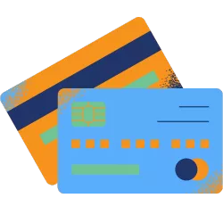 A Visa credit card vs Mastercard credit card.