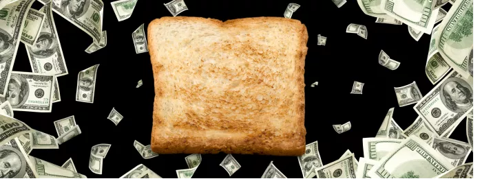 A piece of toast representing a Toast POS system.