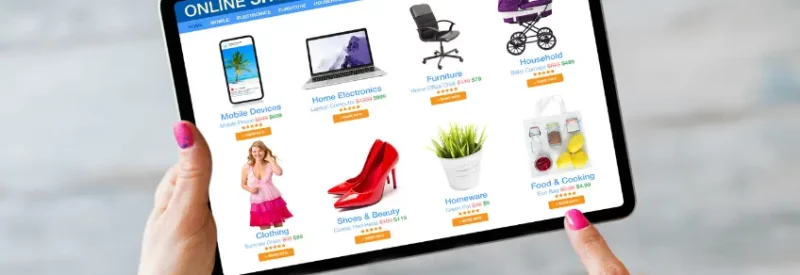 computer screen with different online stores showing the differences between pietra vs shopify (1) (1)