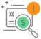 webpage with magnifying glass  over a green circle with a dollar sign