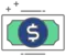 A dollar bill with cash symbol. 