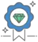 Blue circle with green diamond inside.