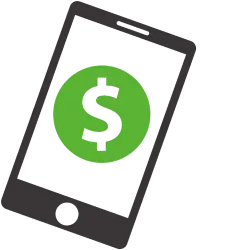 A phone with logo for a cash app alternative.