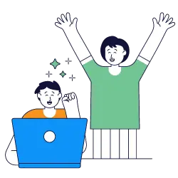 Two people on a laptop are cheering because they have finally found the best high-risk merchant account provider.