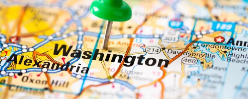 A map of Washington, a state where you can get your FFL.