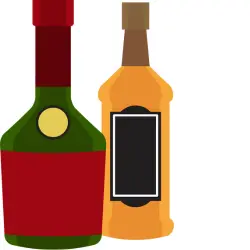 Two bottles of alcohol sold through an Oregon liquor license. 