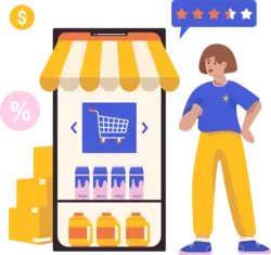 eCommerce business owner comparing products and ratings offered by Stripe Connect alternatives.