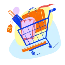 Shopping cart containing purchases facilitated through Worldpay merchant services.