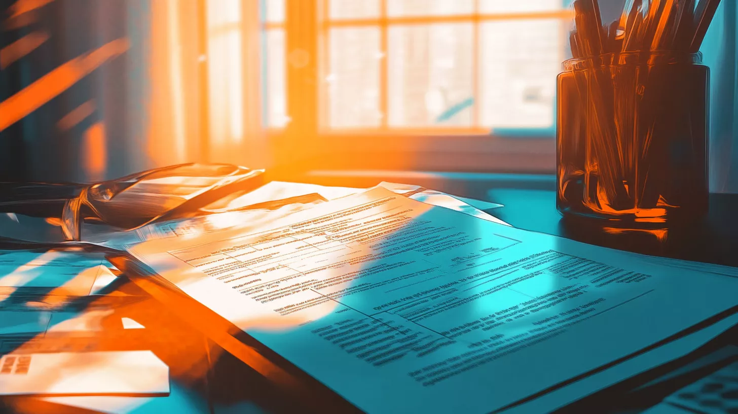 Federal tax documents and paperwork on a desk in an office