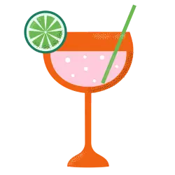 A margarita glass sold through a Florida liquor license.