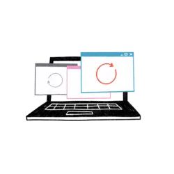 Laptop screen with an error message resulting from ACH return code R53.