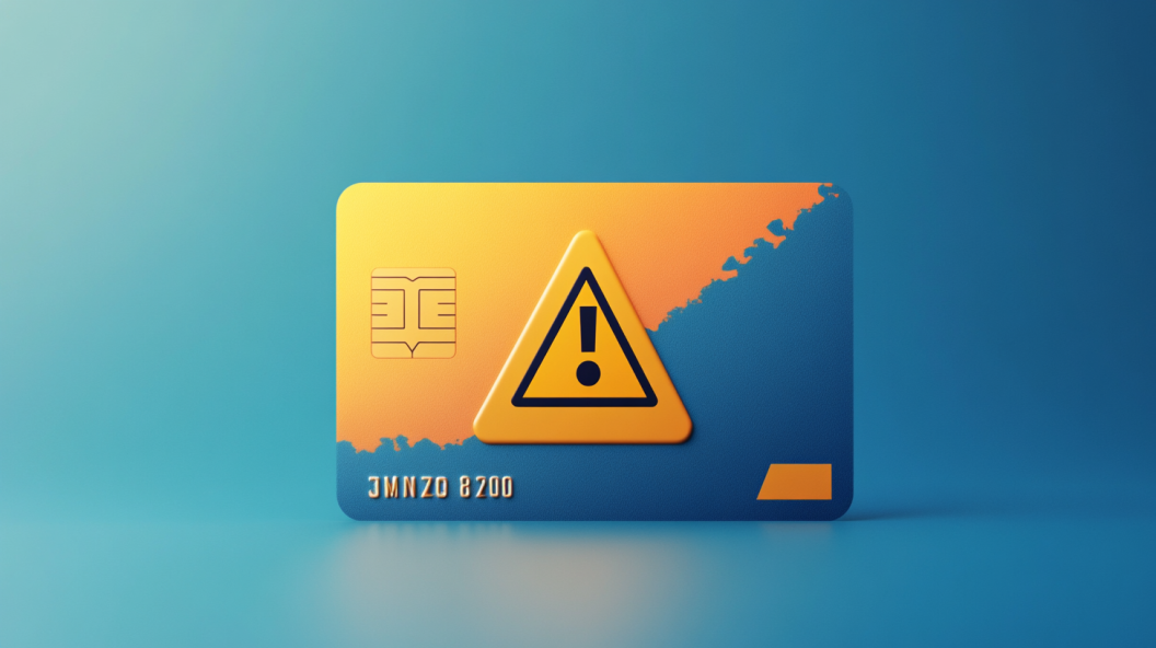 credit card with decline code warning symbol