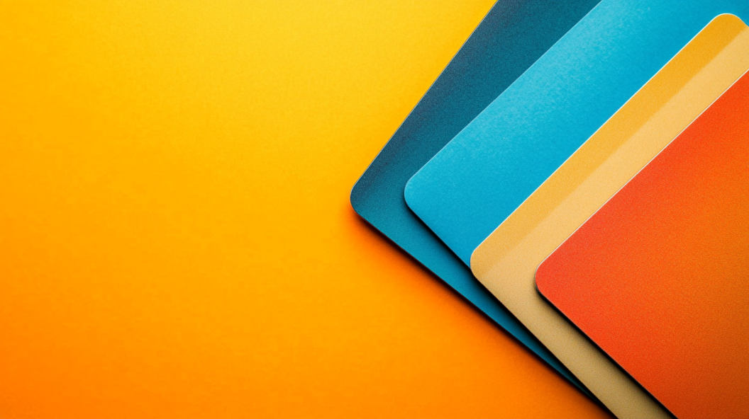 Blank colored credit cards from different companies