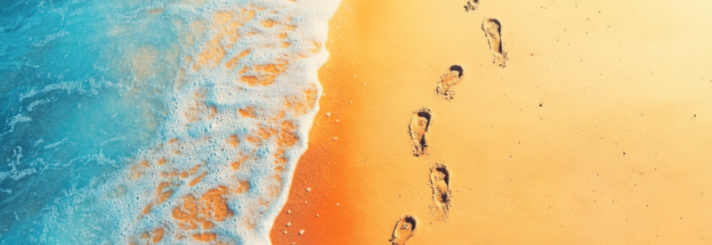 fading footprints on beach