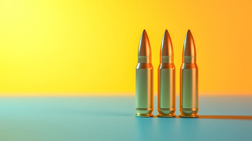 Three bullets standing upright on desk