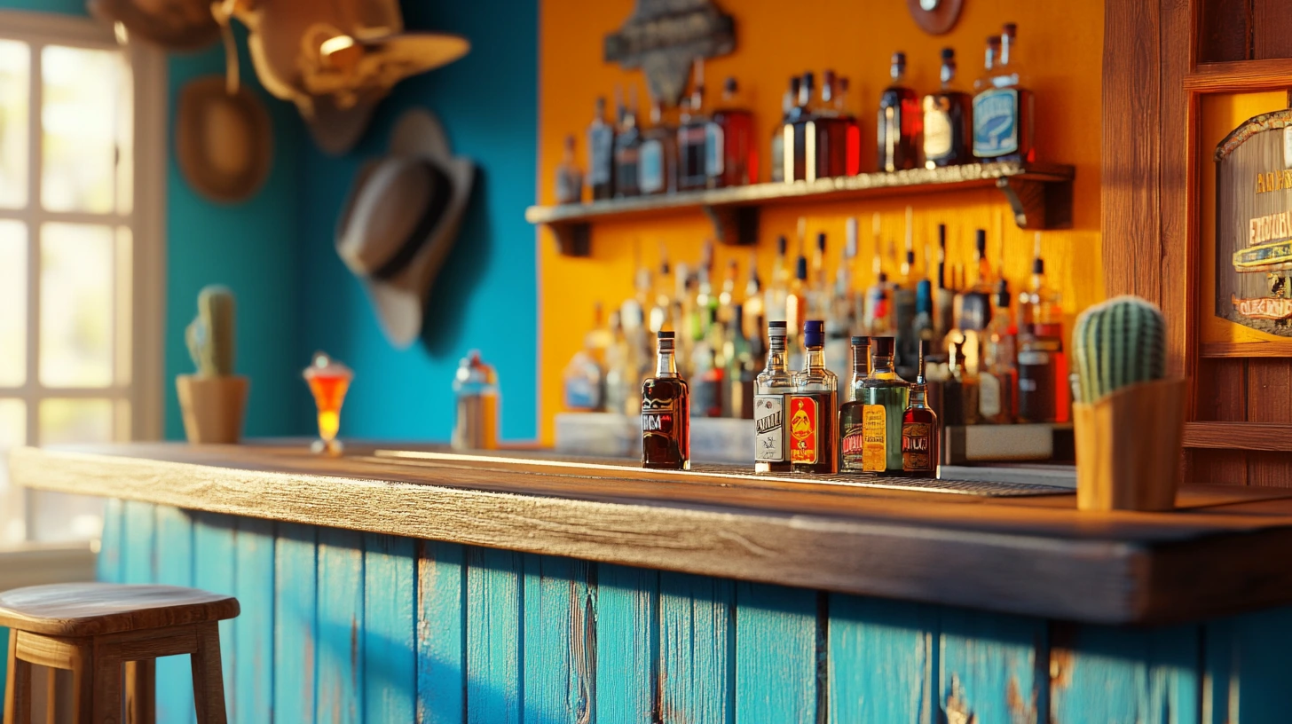 Texas bar with liquor bottles