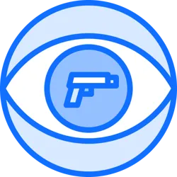 An eye with a gun sold through an Illinois FFL.