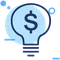 Lightbulb with a dollar sign, for those with fintech solutions, digital payments, and business financing.