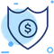 Shield with a dollar sign for financial security, fraud prevention, and secure merchant transactions.