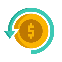 Coin surrounded by circle as part of a chargeback prevention method.