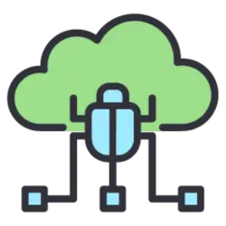Cybersecurity icon that represents how businesses can use risk management frameworks to protect themselves. 