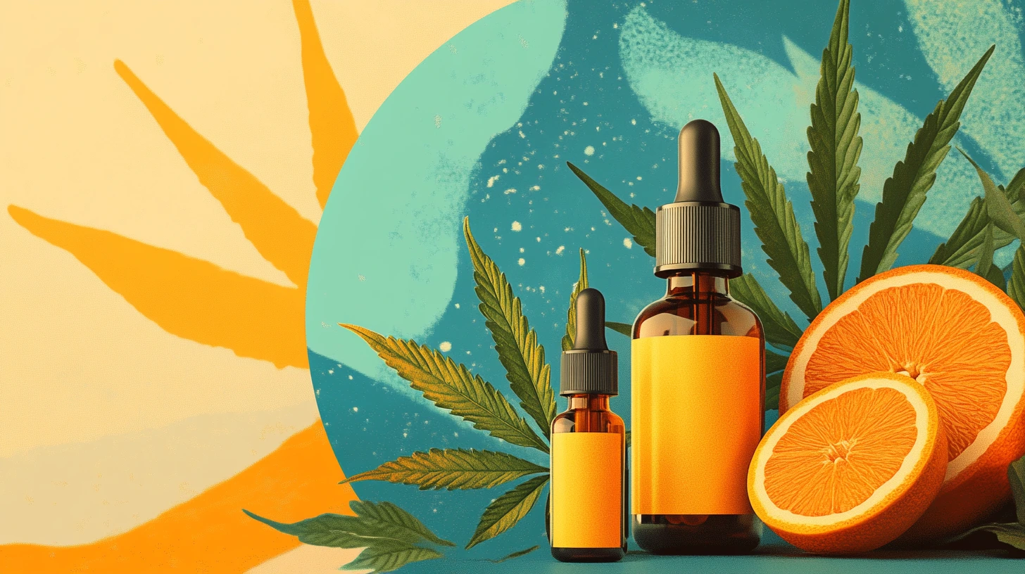 CBD products next to oranges selling with CBD license in Florida