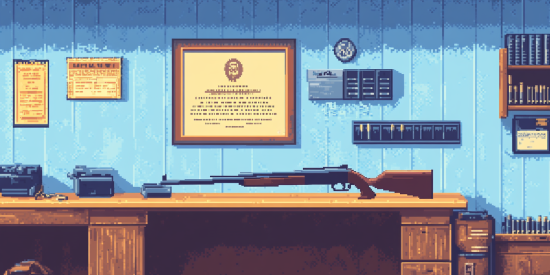 FFL license hung on wall of an Ohio gun store