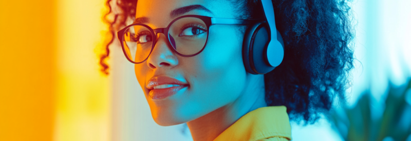 woman answering headset to help merchant with ACH return code R46
