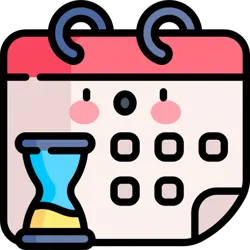 A calendar next to an hour glass used for selling subscriptions online.