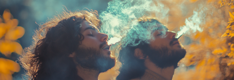 Two smokers enjoy CBD and wonder how to get a CBD license in Maine.