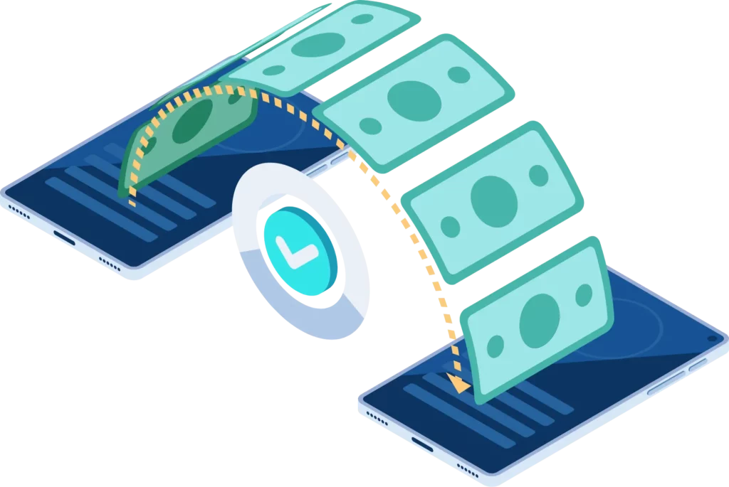 dollars flowing from one mobile device to another using white-label credit card processing services