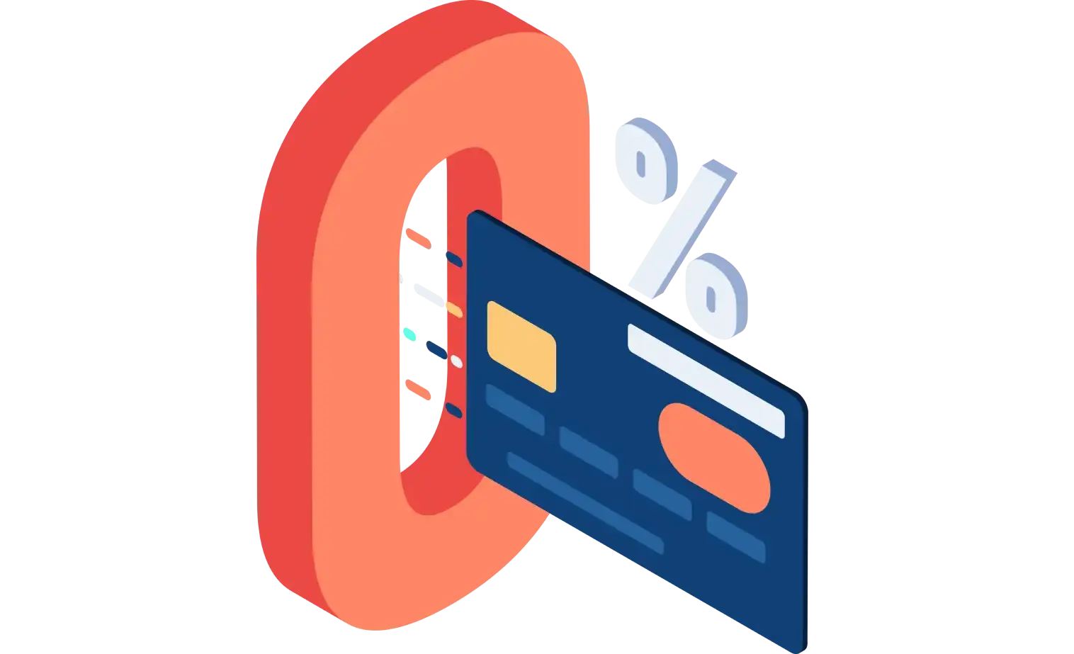 a credit card flying through a 0% sign as a merchant uses card convenience fees to lower their processing costs