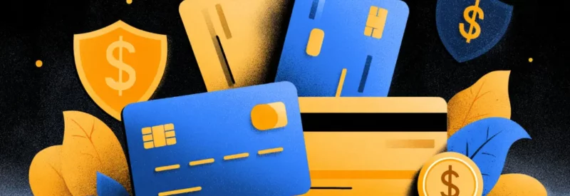 blue and yellow credit cards processed with high-risk merchant account payment processing