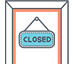 closed sign hanging on a door icon